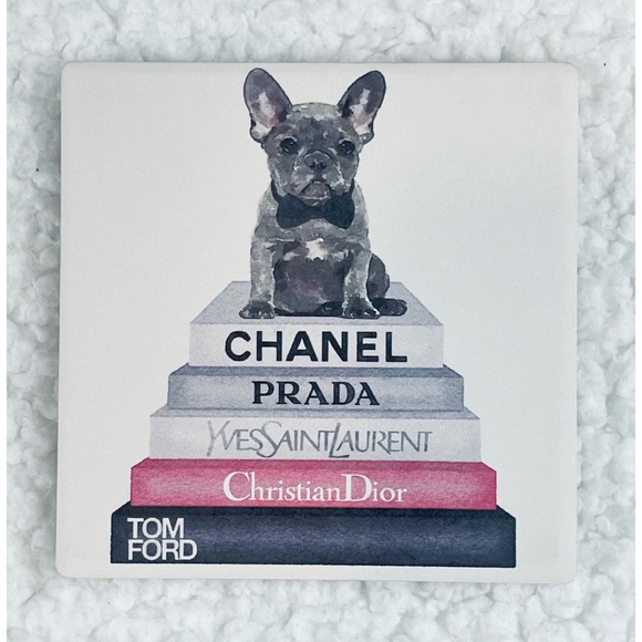 AMANDA GREENWOOD • Luxury Fashion Brand Frenchie Ceramic Coaster - Picture 8 of 9